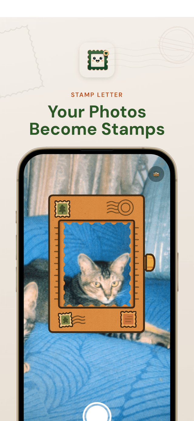 Snap photos that become stamps