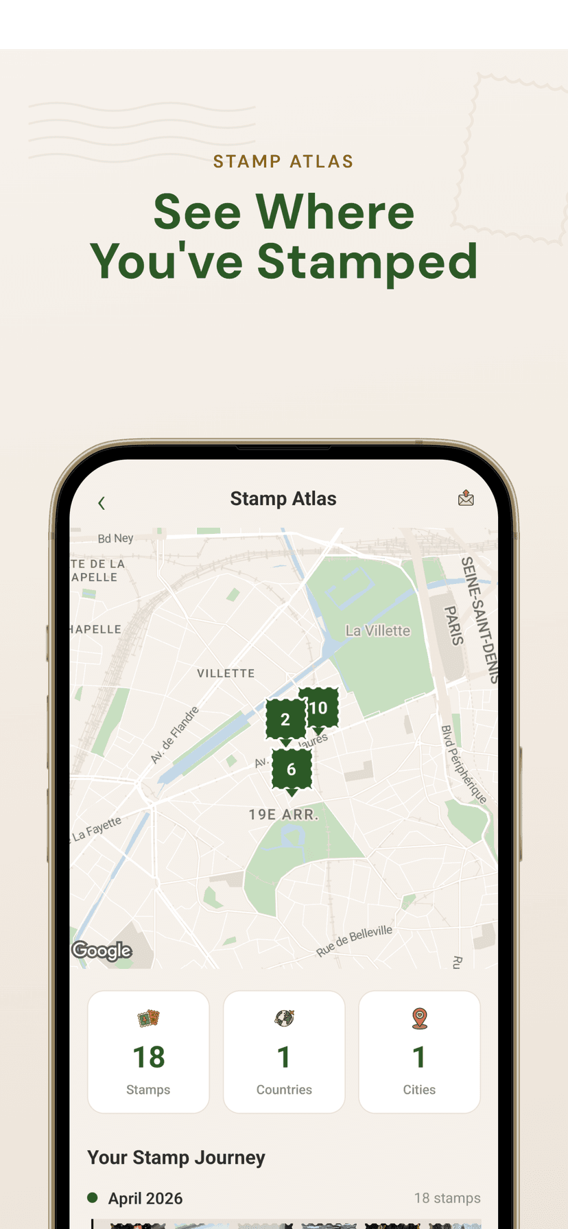 Stamp Atlas — see where you've stamped on a map